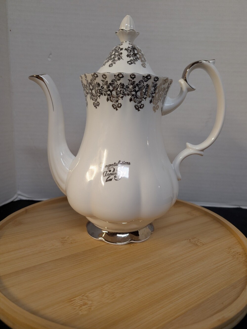Royal Albert 25th Wedding Anniversary China Coffee Pot Teapot